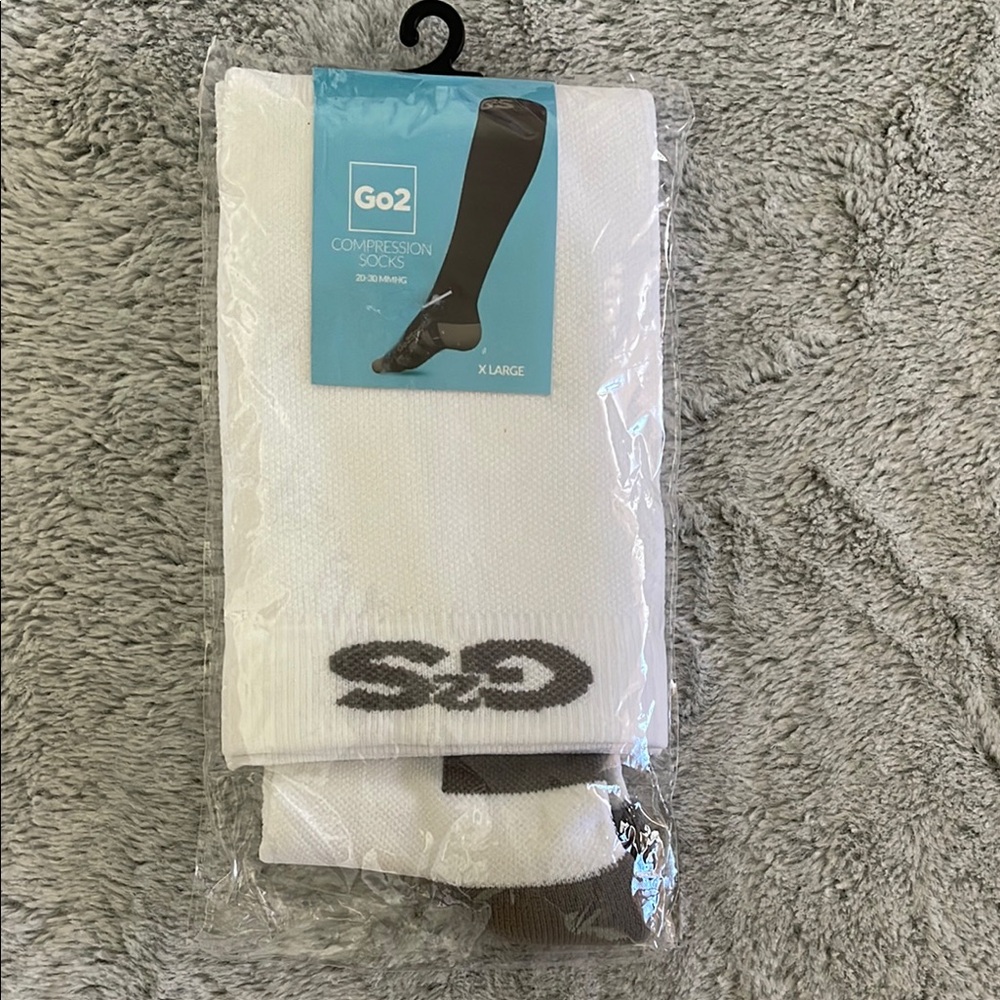 White Compression Socks for Men SZ XL